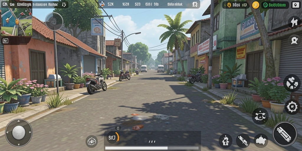 Tampilan gameplay 5ZK yang menampilkan kesibukan kehidupan sehari-hari.