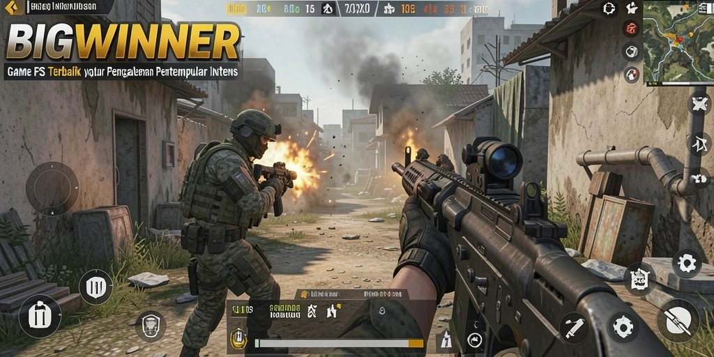 Tampilan gameplay <strong>BIGWINNER</strong> yang intens dan mendebarkan saat pertempuran berlangsung.