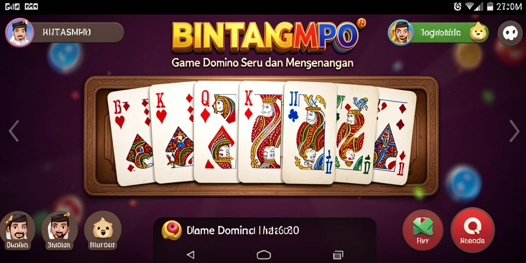 Screenshot gameplay BINTANGMPO menampilkan aksi seru permainan Domino.