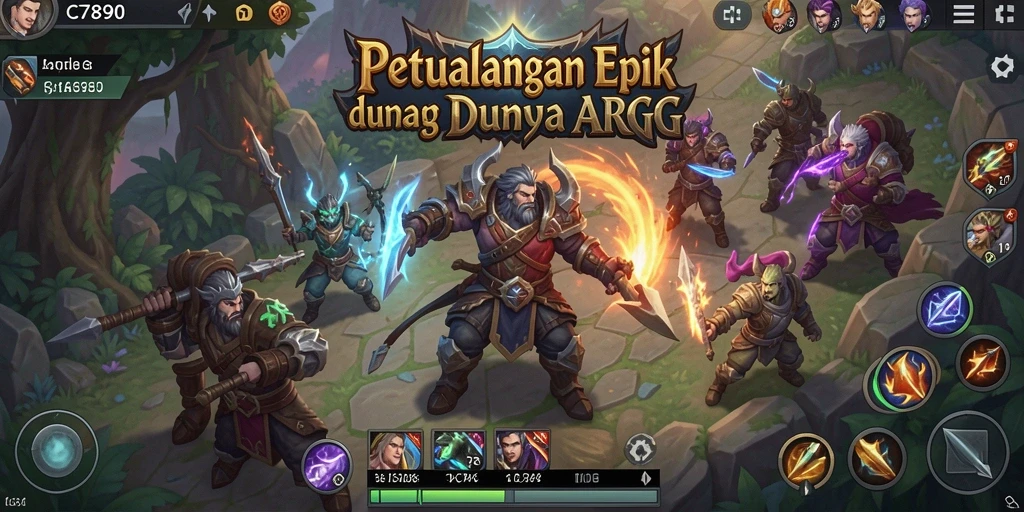 Tampilan gameplay C7890 yang memukau dalam pertarungan ARPG.
