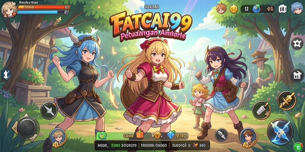 Screenshot utama menunjukkan aksi seru dalam game Anime FATCAI99.