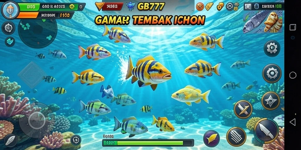 Screenshot menunjukkan serunya gameplay Tembak Ikan di GB777.
