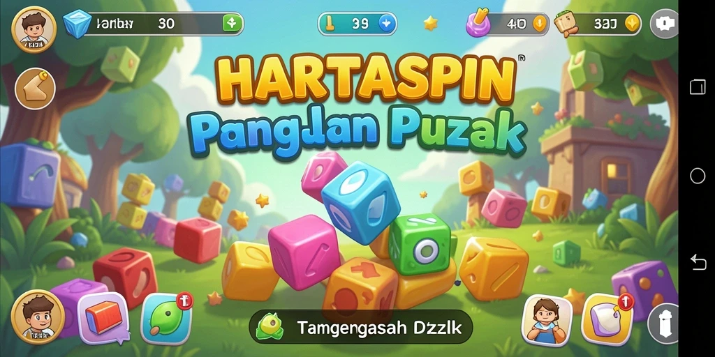 Tampilan gameplay HARTASPIN yang menantang dan mengasyikkan.
