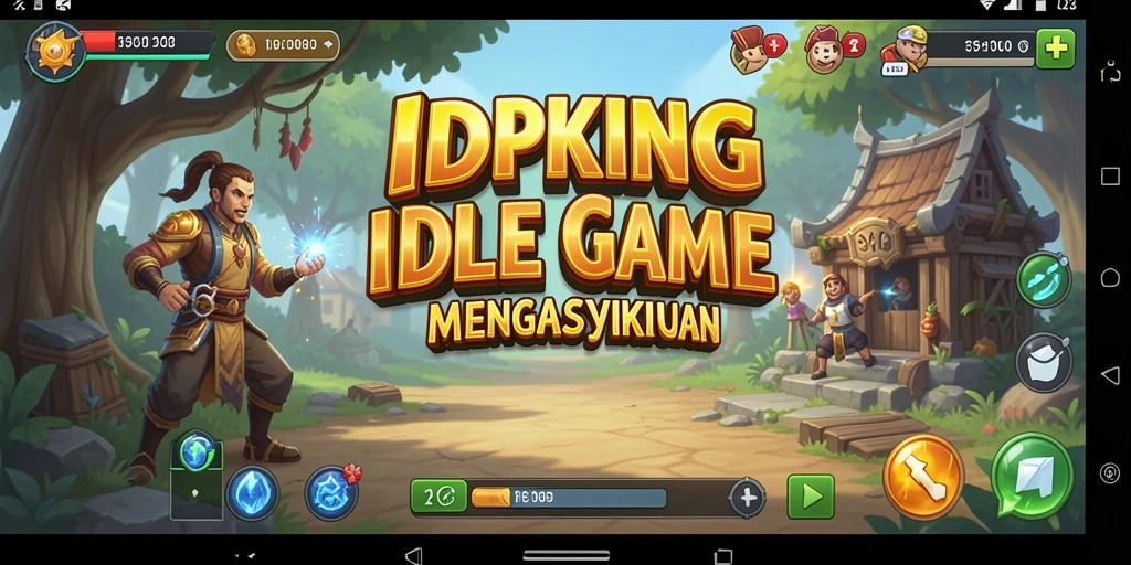 Tangkapan layar utama IDPKING yang menunjukkan gameplay Idle yang mengasyikkan.