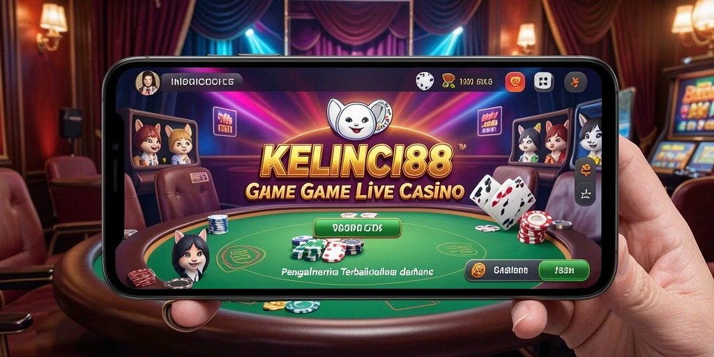 Screenshot gameplay KELINCI88 menunjukkan dealer langsung yang berinteraksi dengan pemain.