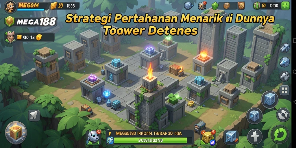 Tampilan gameplay seru dari MEGA188 dalam genre Tower Defense.