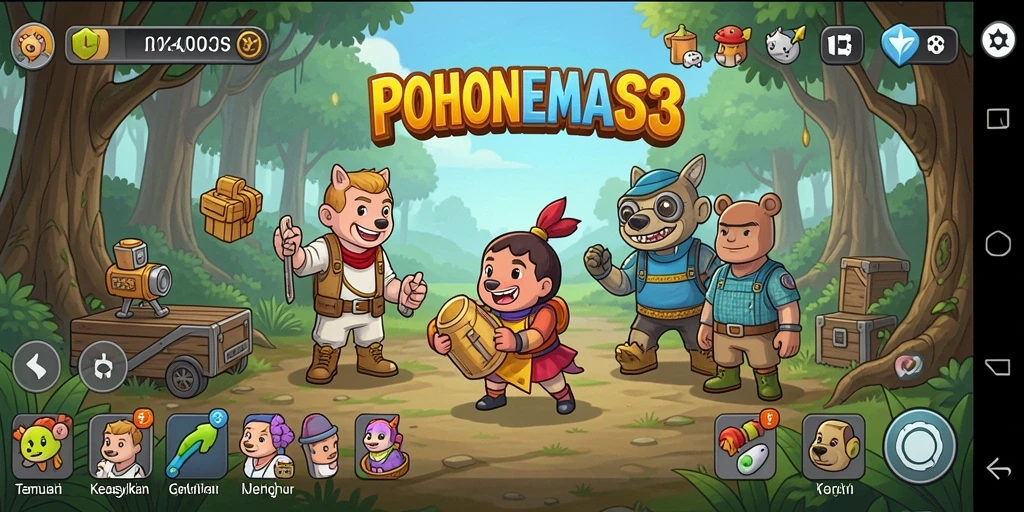 Tangkapan layar gameplay POHONEMAS33 yang menampilkan keseruan bermain Idle.