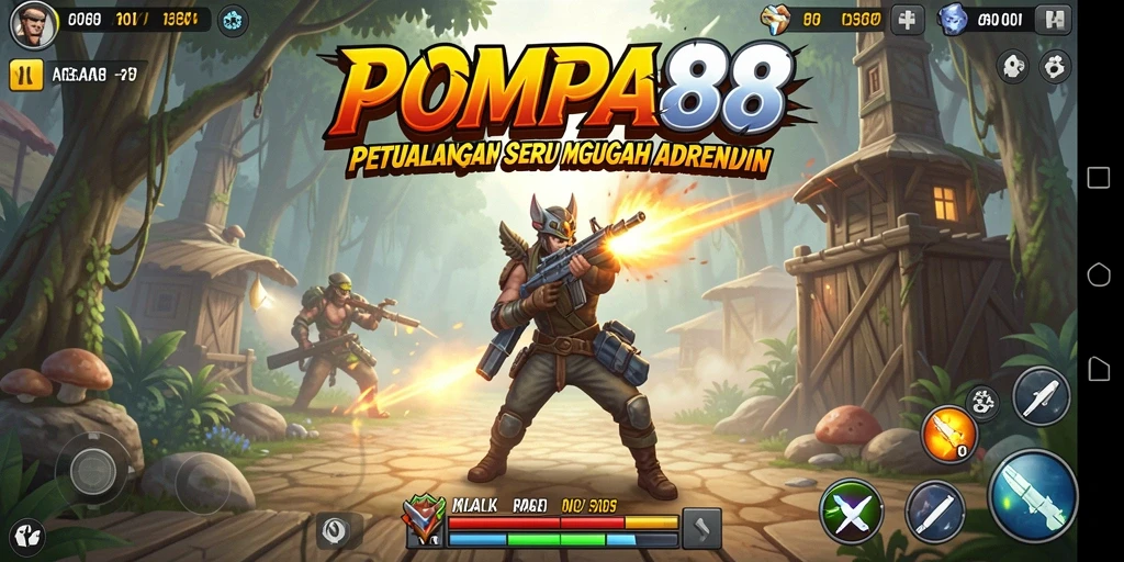 Tampilan gameplay seru di POMPA88 dengan grafis menawan dan aksi mendebarkan.