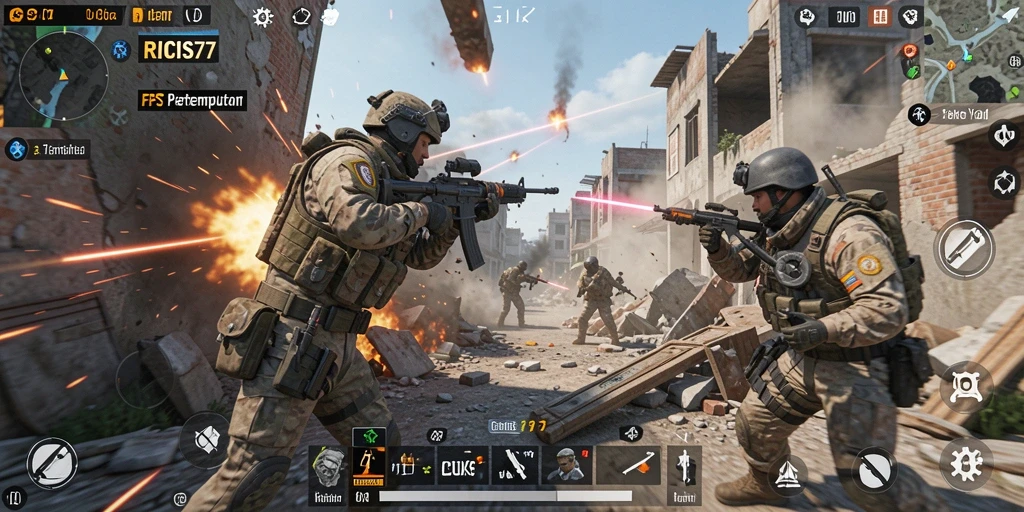 Gameplay intens dengan pertempuran seru di RICIS77.