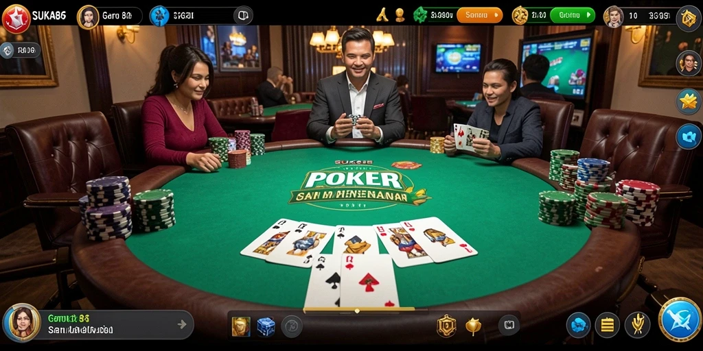 Tampilan menangkap momen seru dalam permainan Poker.