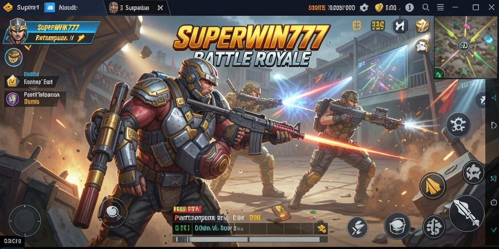 Tampilan aksi epik dari gameplay Battle Royale SUPERWIN777.