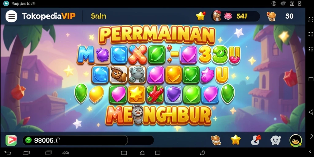 Tampilan gameplay seru TOKOPEDIAVIP yang penuh warna dan tantangan.