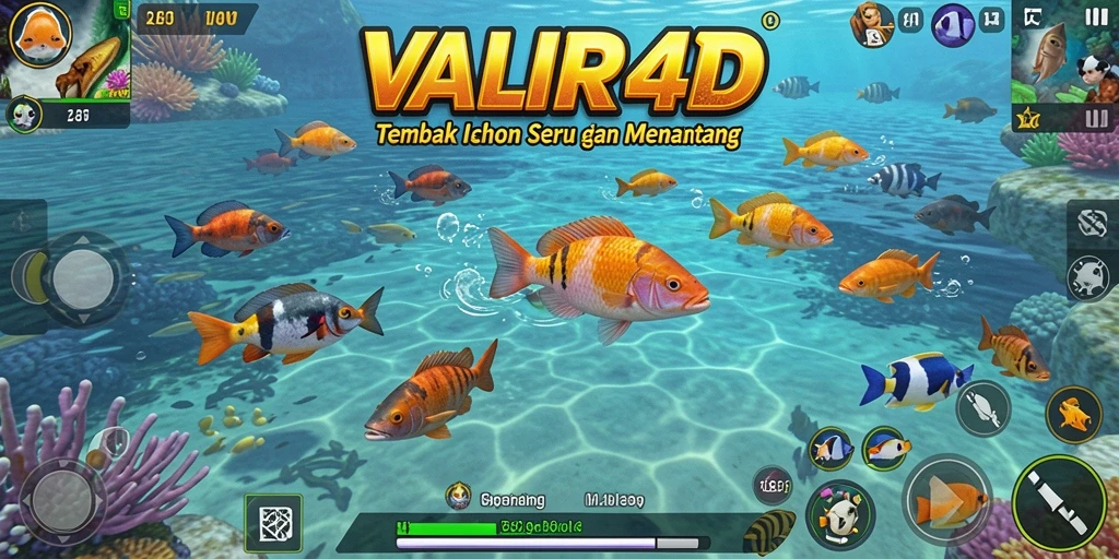 Tampilan gameplay menarik dari VALIR4D saat menangkap ikan.