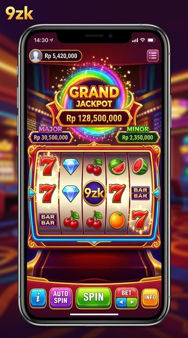 Screenshot antarmuka utama aplikasi 9zk.
